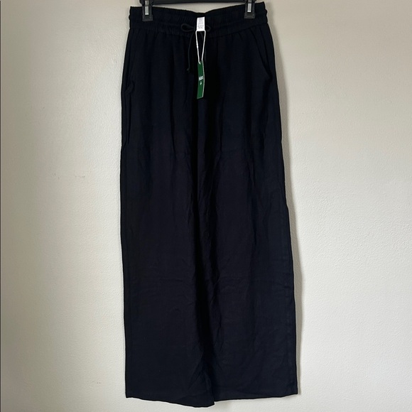 HALARA Black Wide-Leg Linen like Pants Size Small Tall - Picture 5 of 11